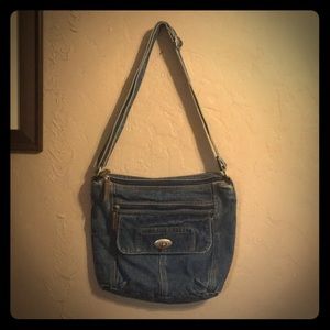 Retro denim purse